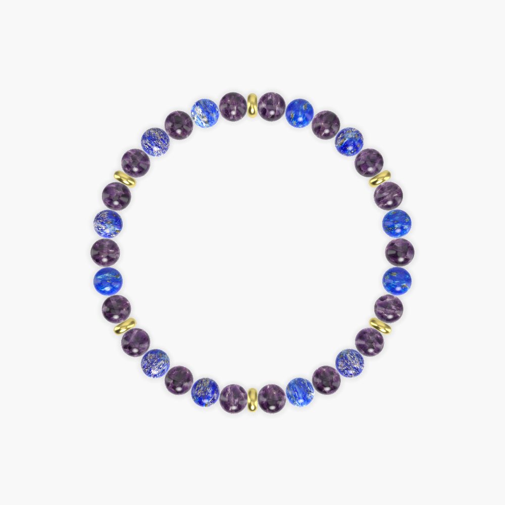 Celestial Guardian - Amethyst and Lapis Lazuli Bracelet