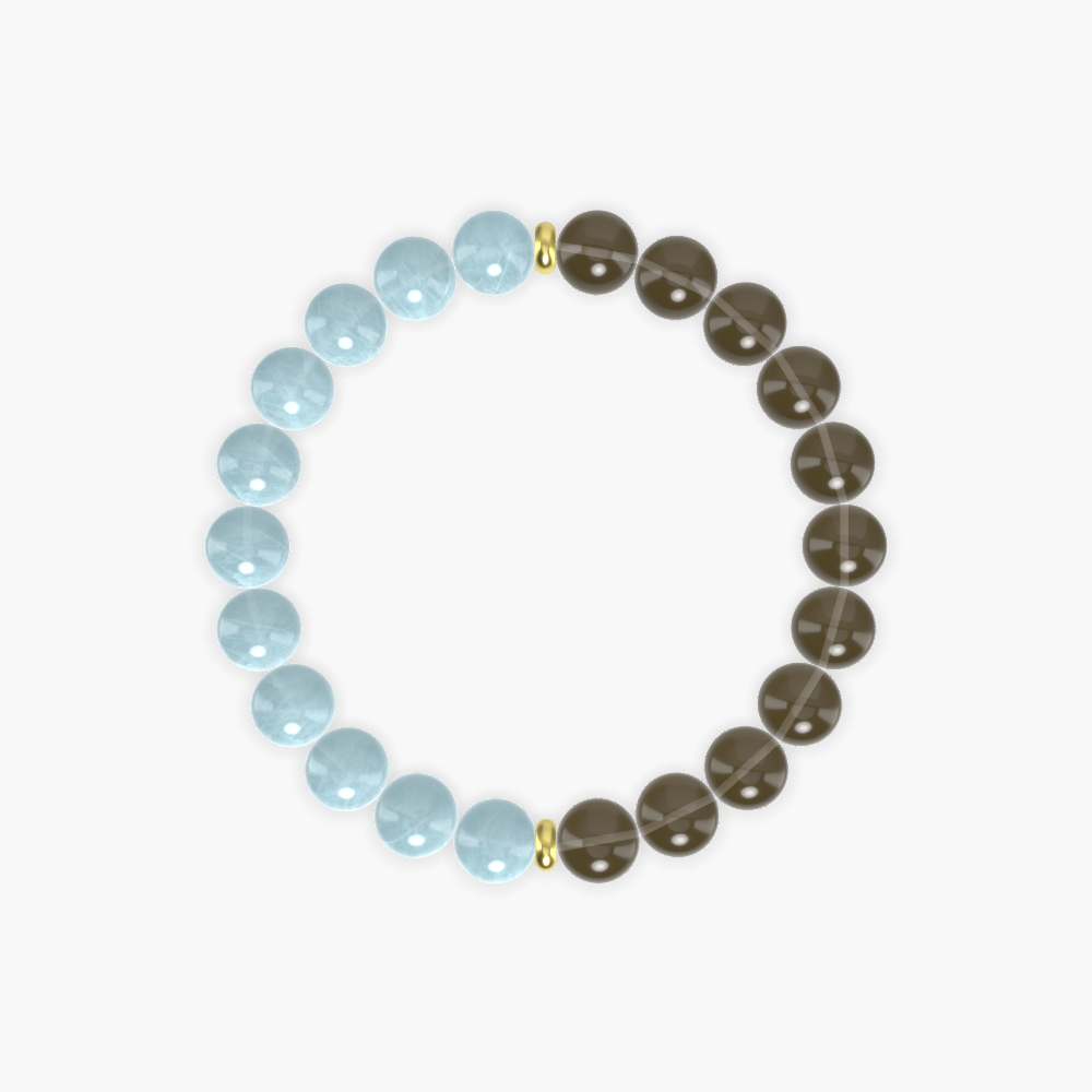 Smoky Quartz and Aquamarine Bracelet