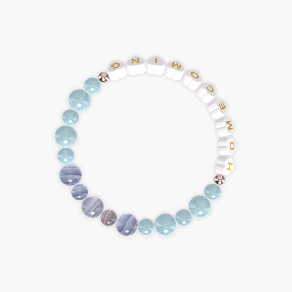 Aquamarine and Blue Lace Agate Bracelet