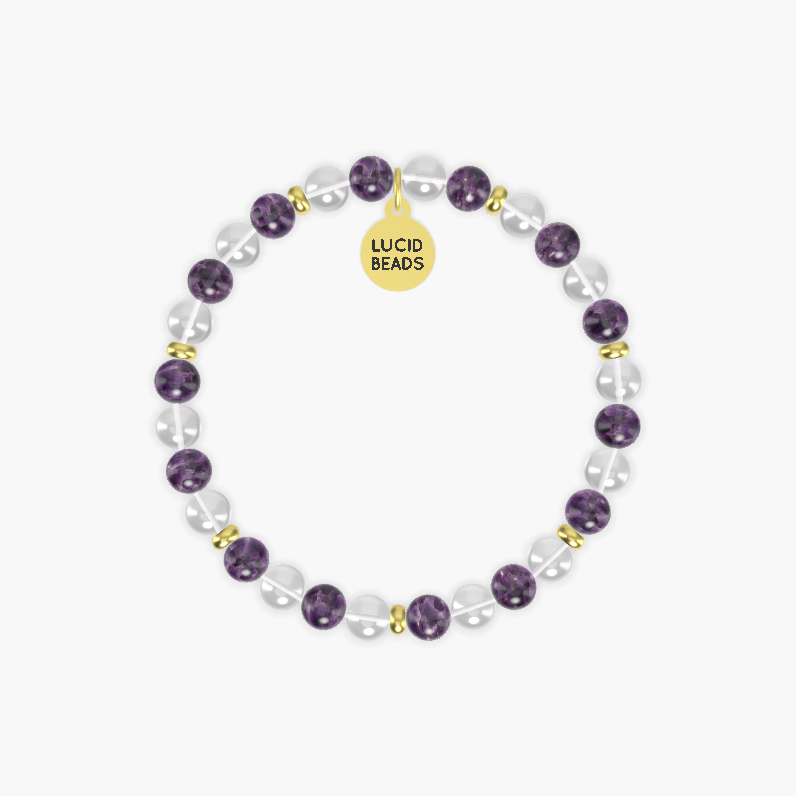 Amethyst and Clear Quartz Bracelet