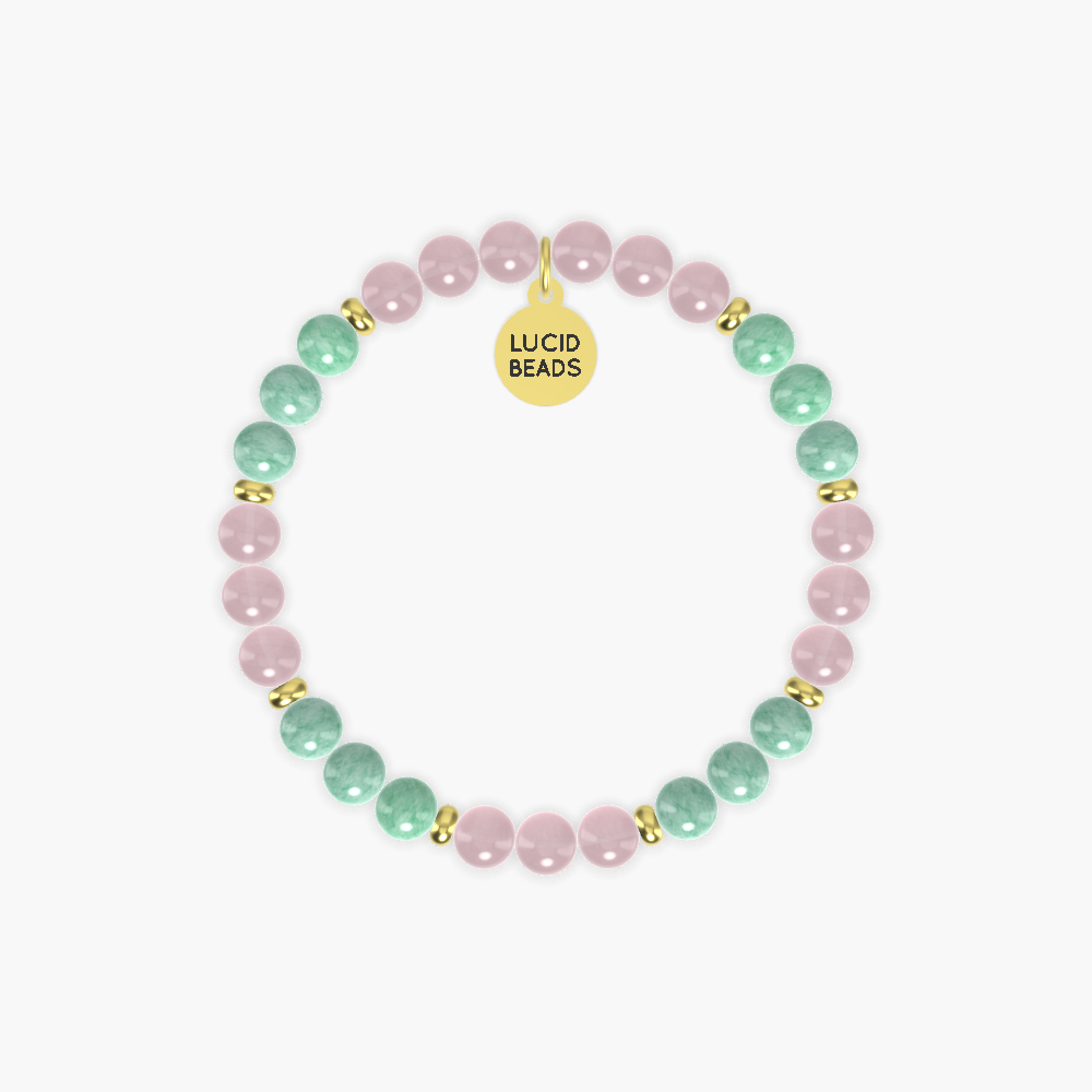 Rose Quartz and Green Jade Bracelet