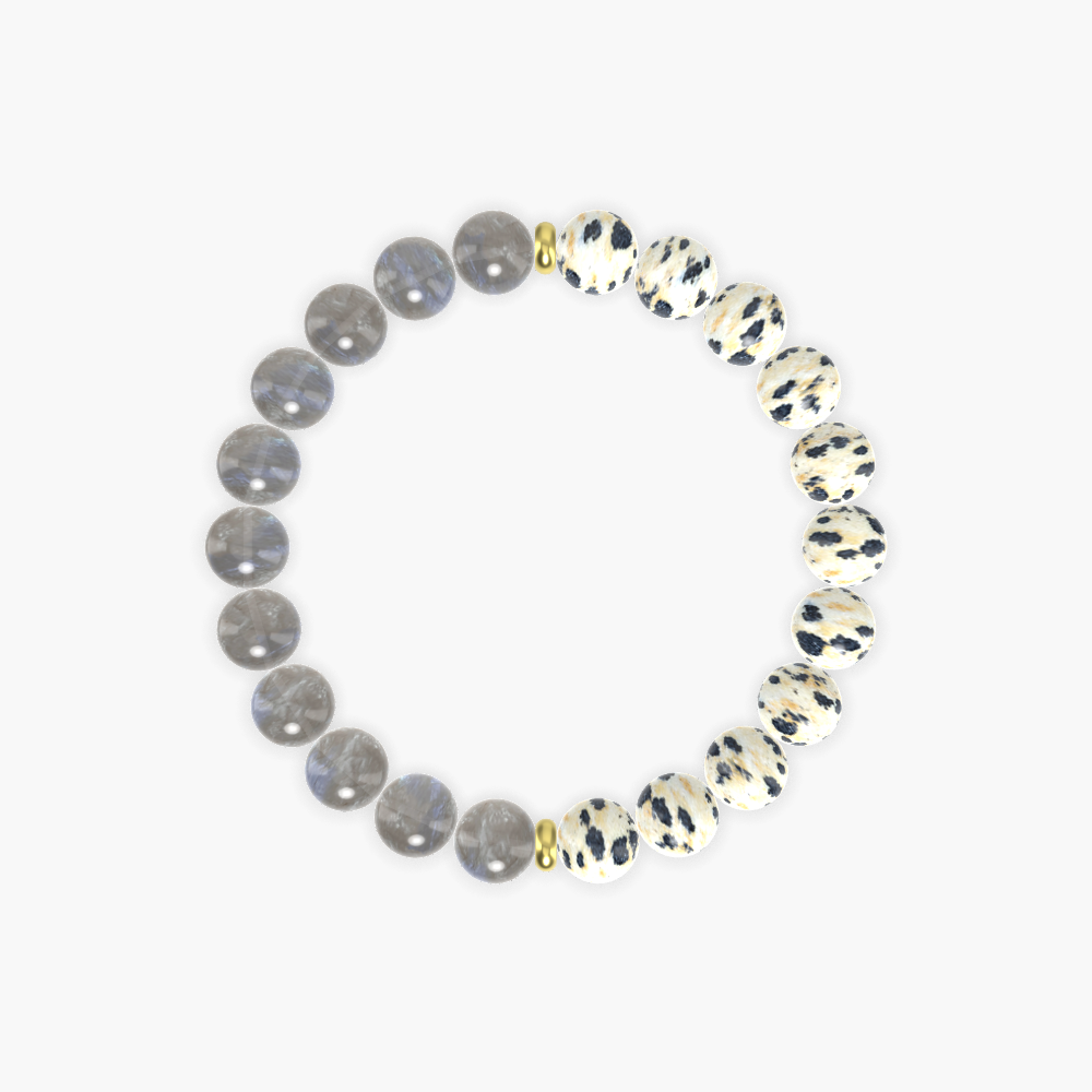 Dalmatian Jasper and Labradorite Bracelet