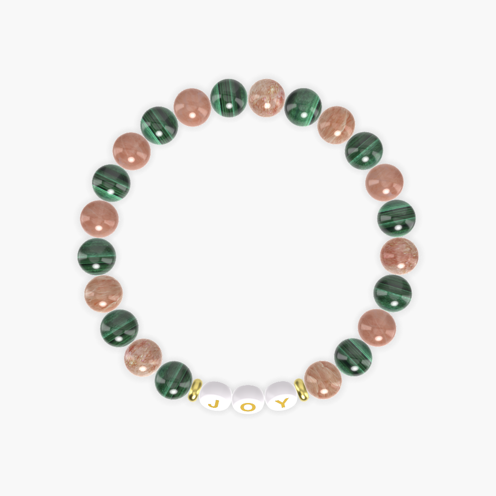 Sunstone and Malachite Bracelet