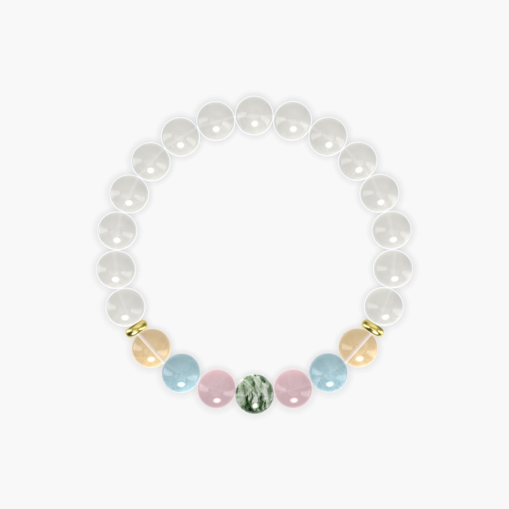 Moonstone, Rose Quartz, Aquamarine and more Gemstone Bracelet