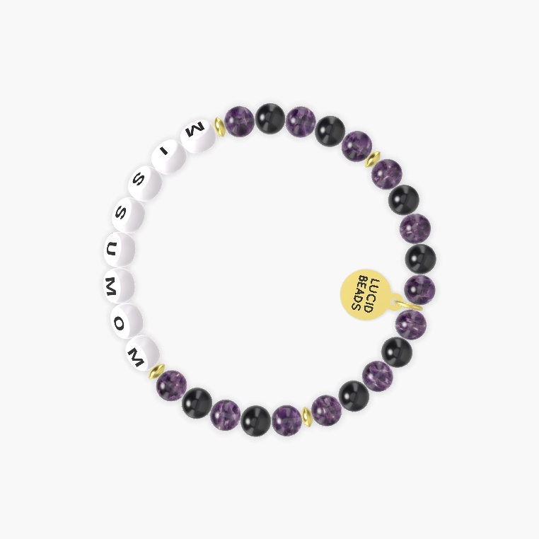Calm Grounding - Amethyst and Black Tourmaline Bracelet