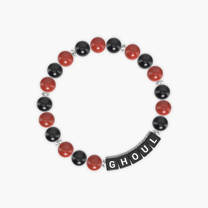 Black Obsidian and Red Jasper Bracelet
