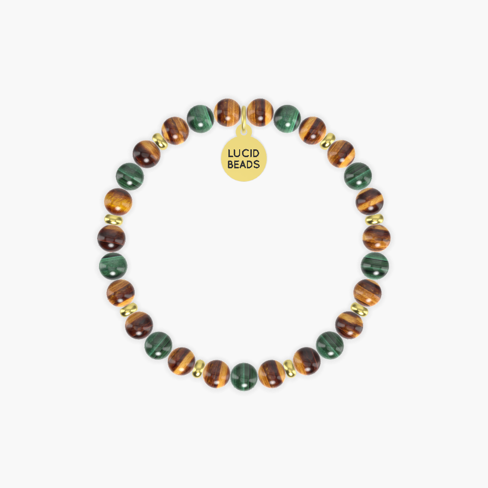 Tiger Eye and Malachite Bracelet