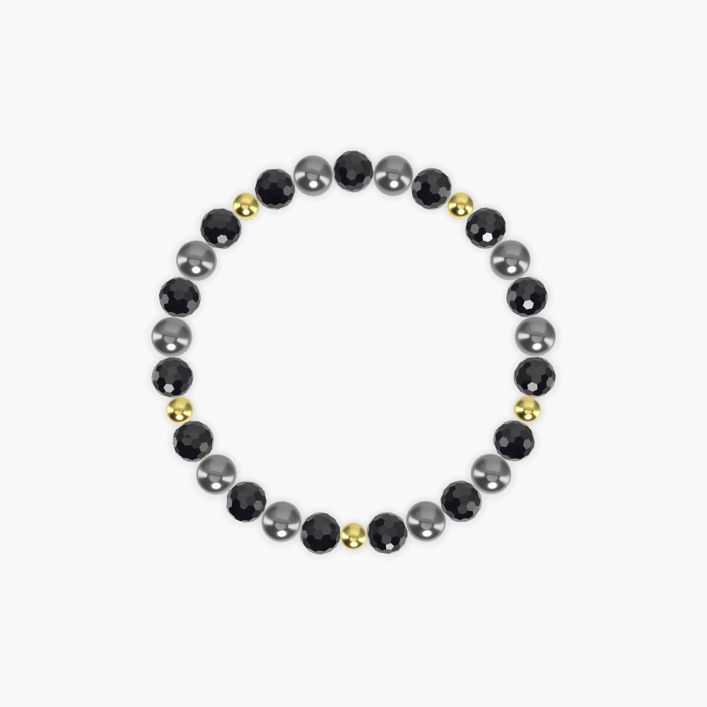 Black Tourmaline and Hematite Bracelet