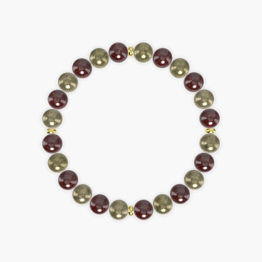 Garnet and Pyrite Bracelet