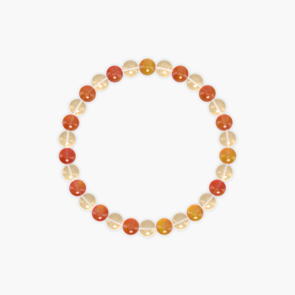 Leo's Radiance - Citrine and Carnelian Bracelet