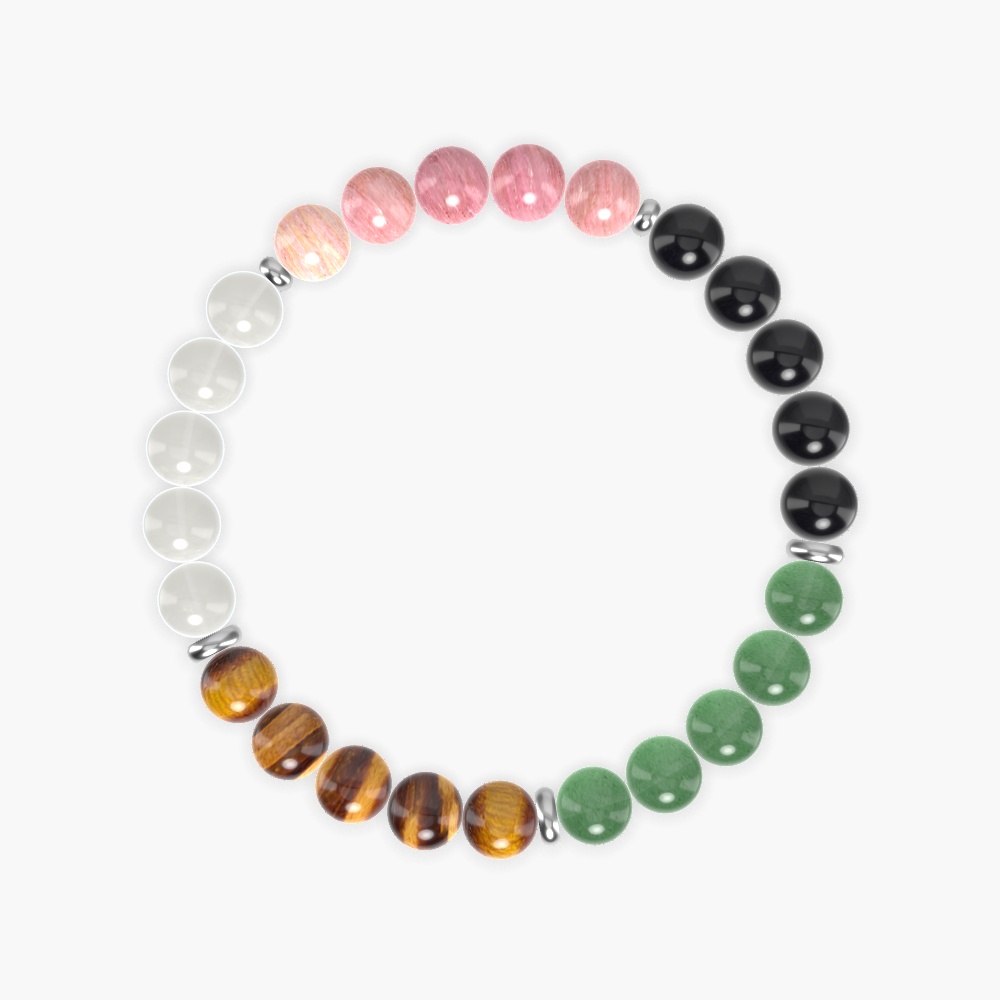 Tiger Eye, Aventurine, Black Obsidian and more Gemstone Bracelet