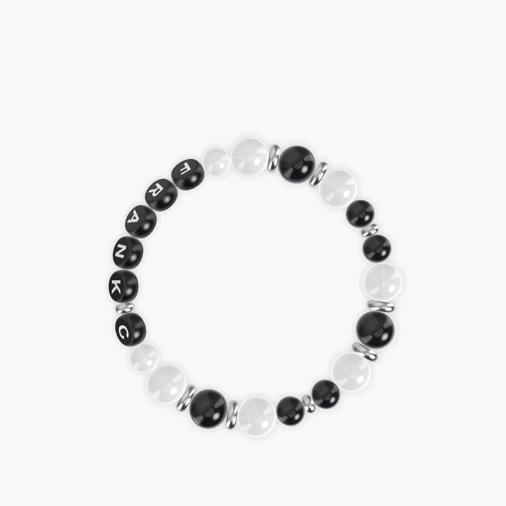 White Jade and Black Obsidian Bracelet