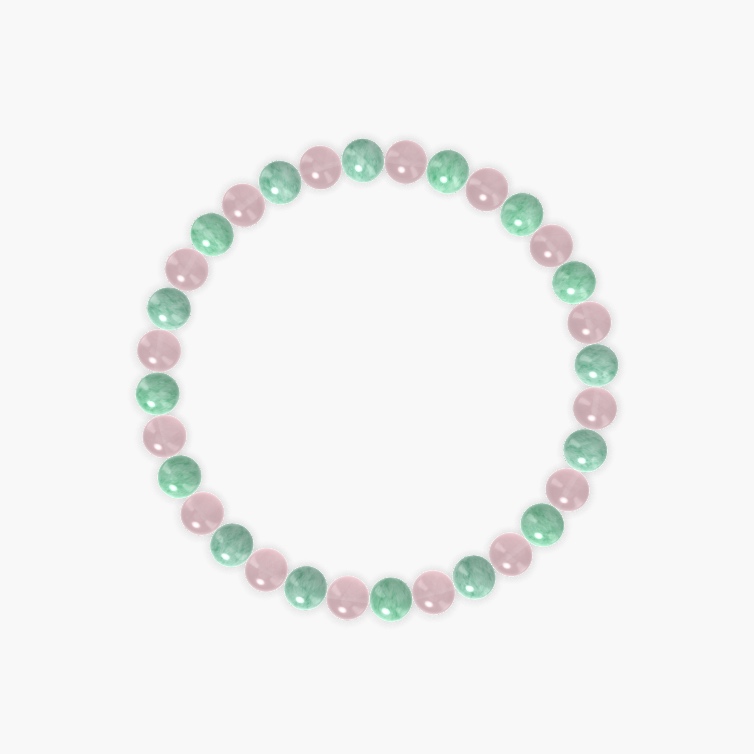 Rose Quartz and Green Jade Bracelet