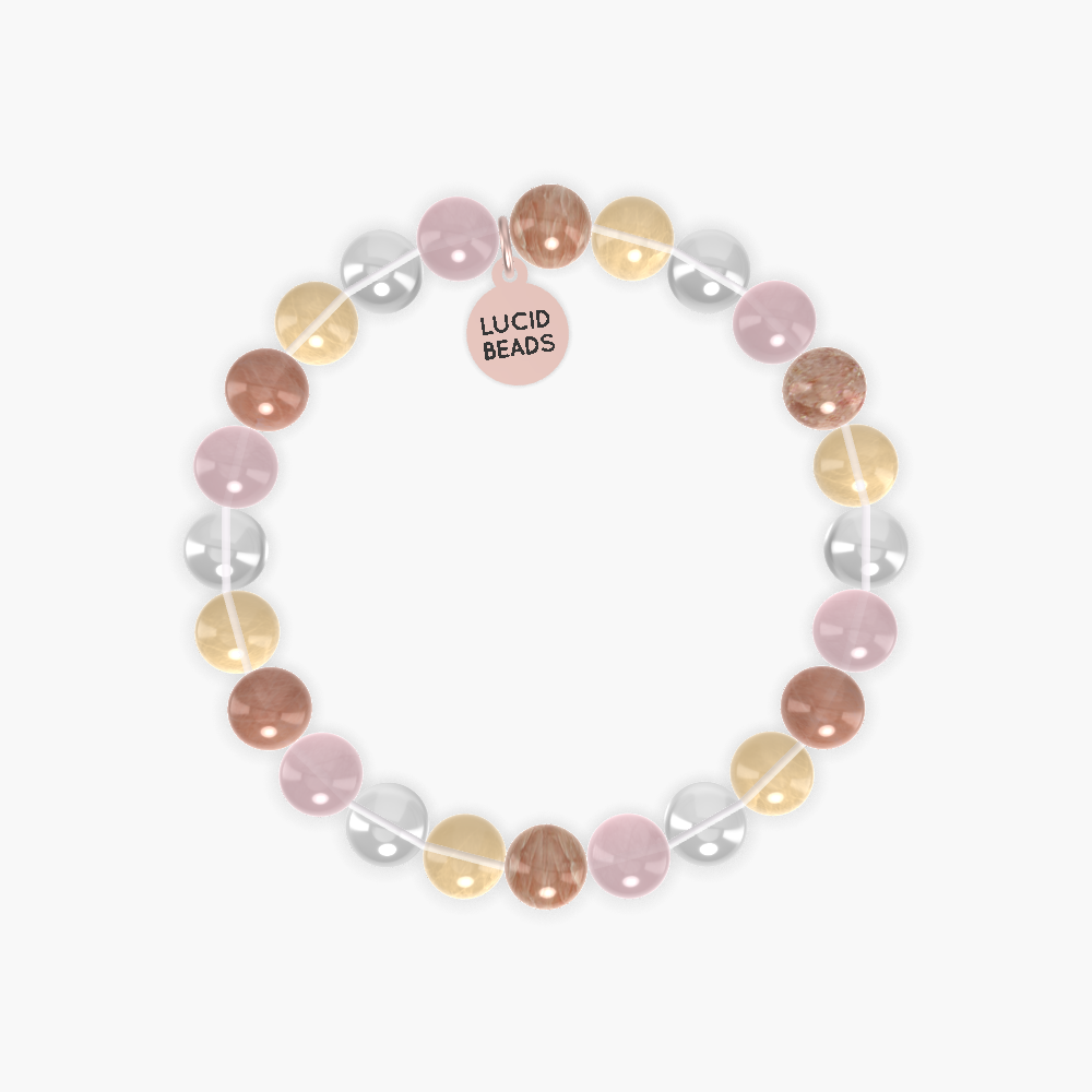 Sunstone, Rose Quartz, Clear Quartz and more Gemstone Bracelet
