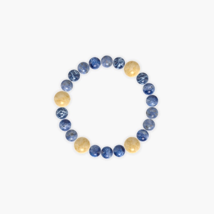 Sodalite and Yellow Jade Bracelet