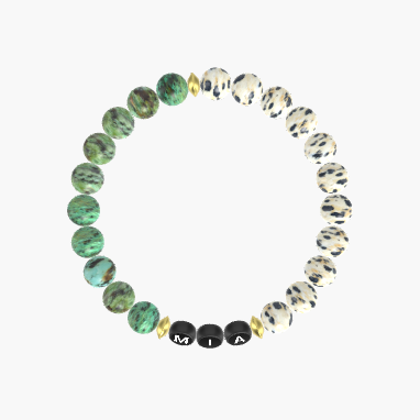 Dalmatian Jasper and African Turquoise Bracelet