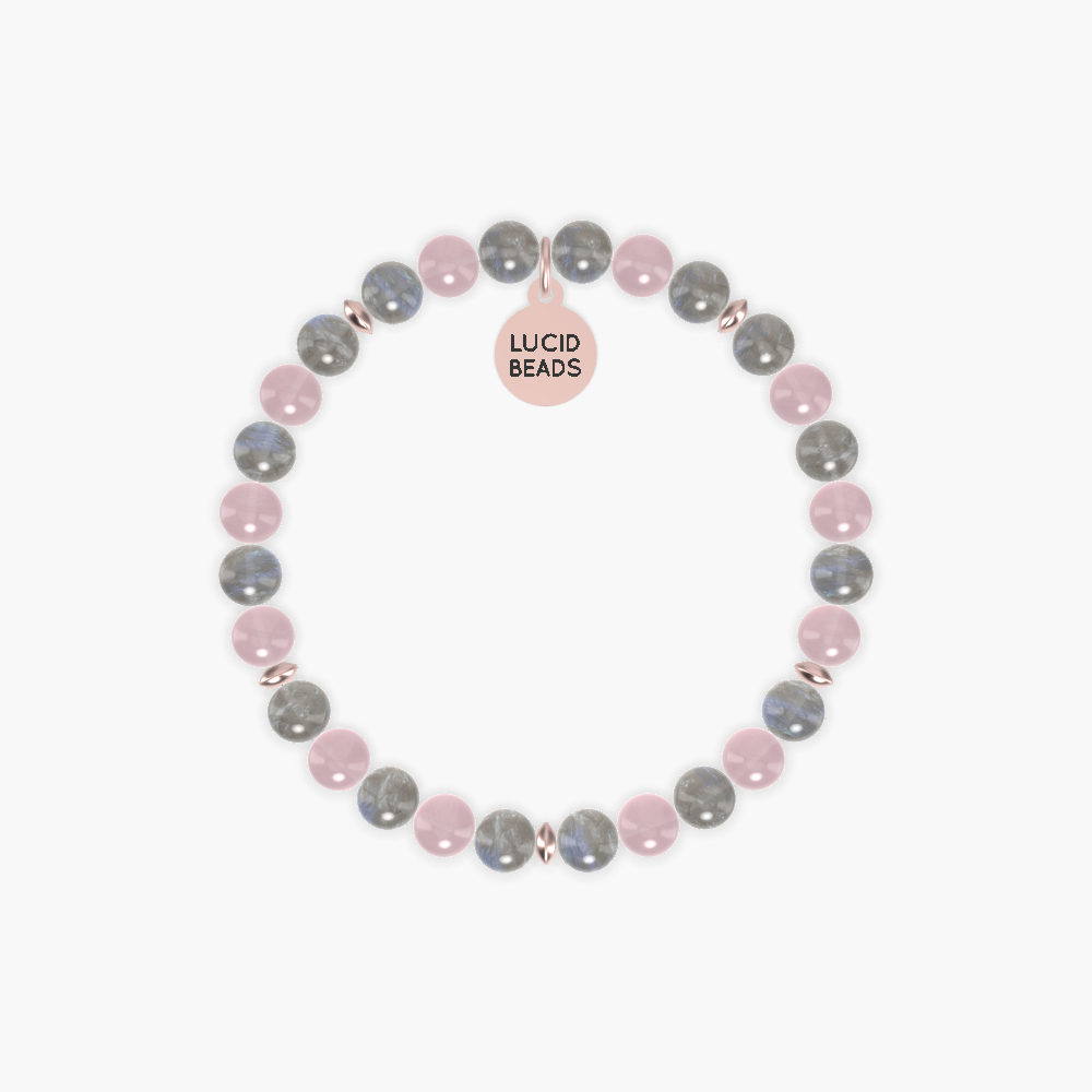 Labradorite and Rose Quartz Bracelet