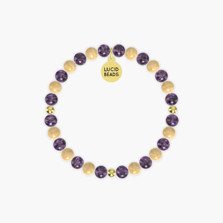 Amethyst and Yellow Jade Bracelet