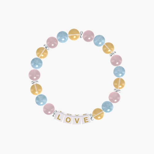 Citrine, Aquamarine and Rose Quartz Bracelet