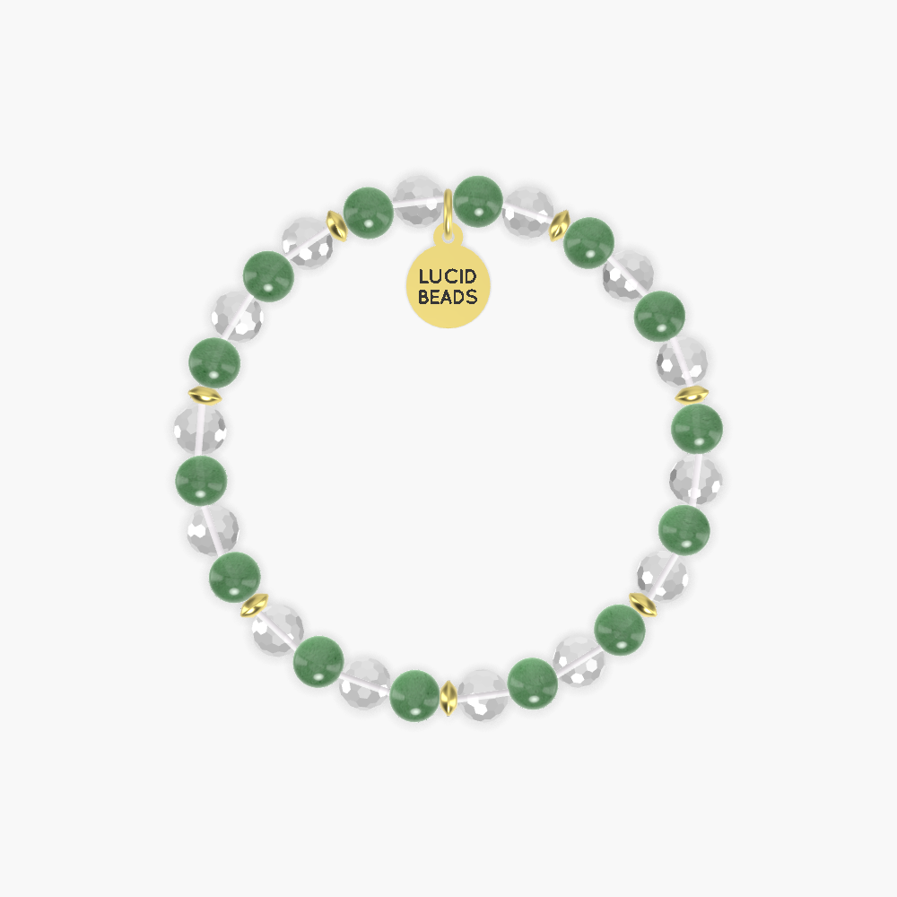 Clear Quartz and Aventurine Bracelet