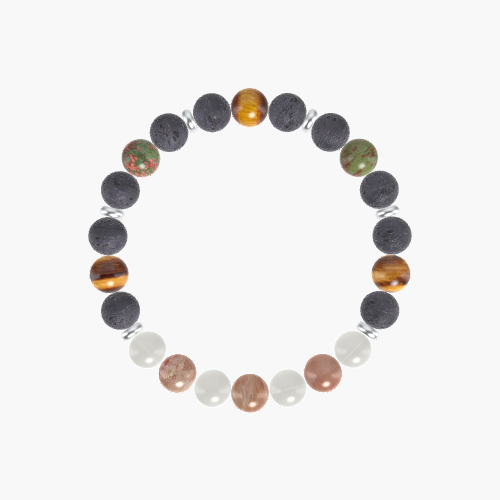 Lava Rock, Moonstone, Sunstone and more Gemstone Bracelet