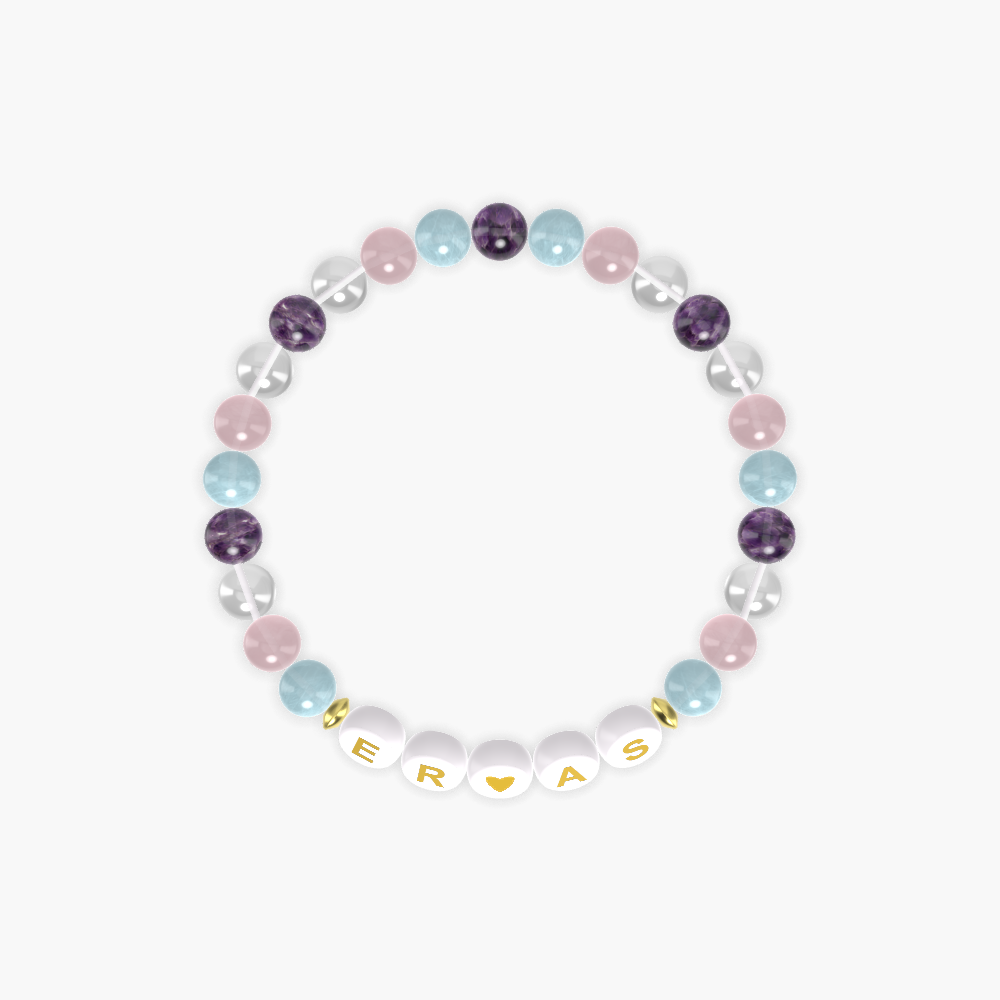 Aquamarine, Rose Quartz, Clear Quartz and more Gemstone Bracelet