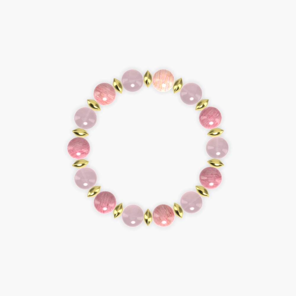 Rhodonite and Rose Quartz Bracelet