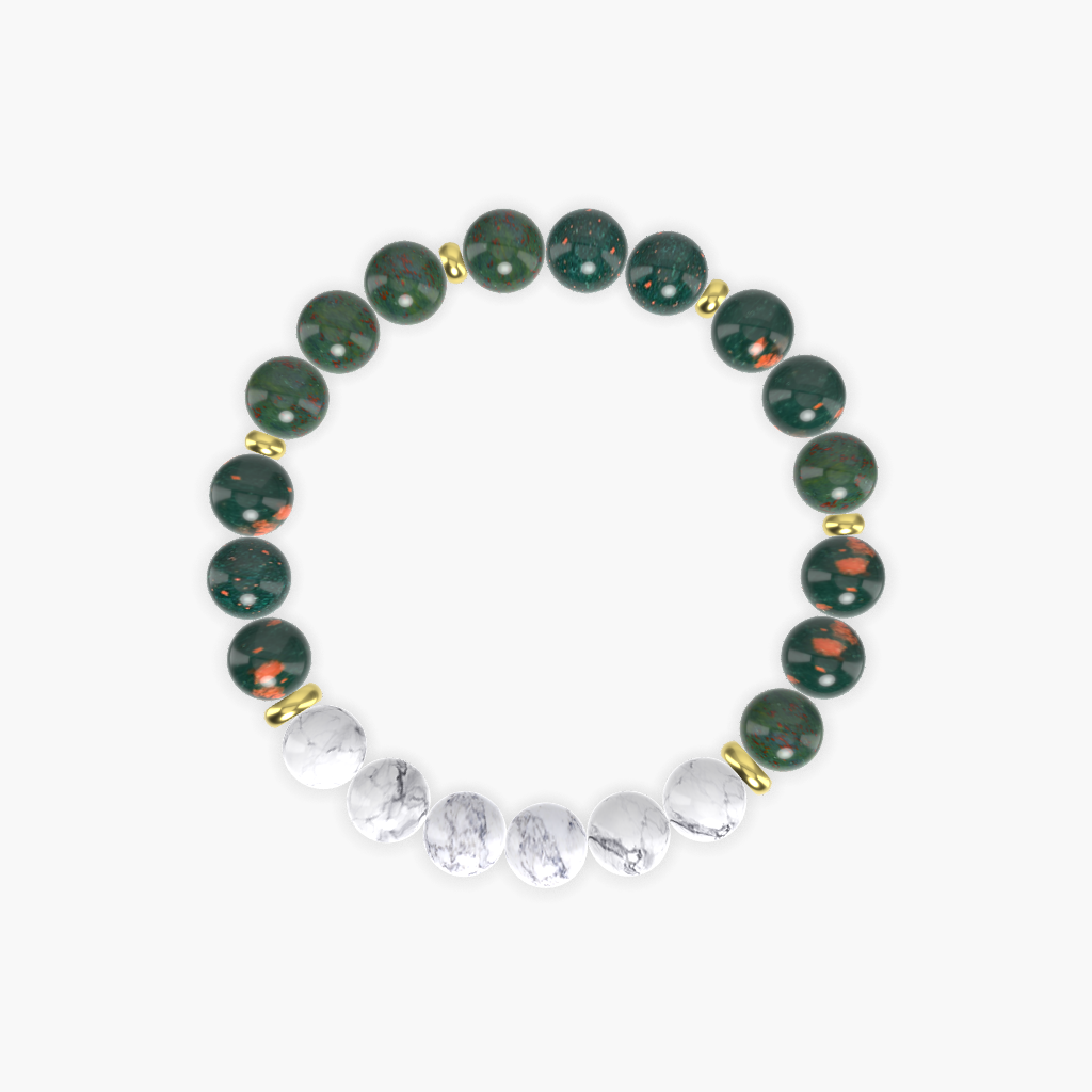 Bloodstone and Howlite Bracelet