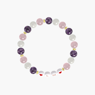 Rose Quartz, Moonstone and Amethyst Bracelet