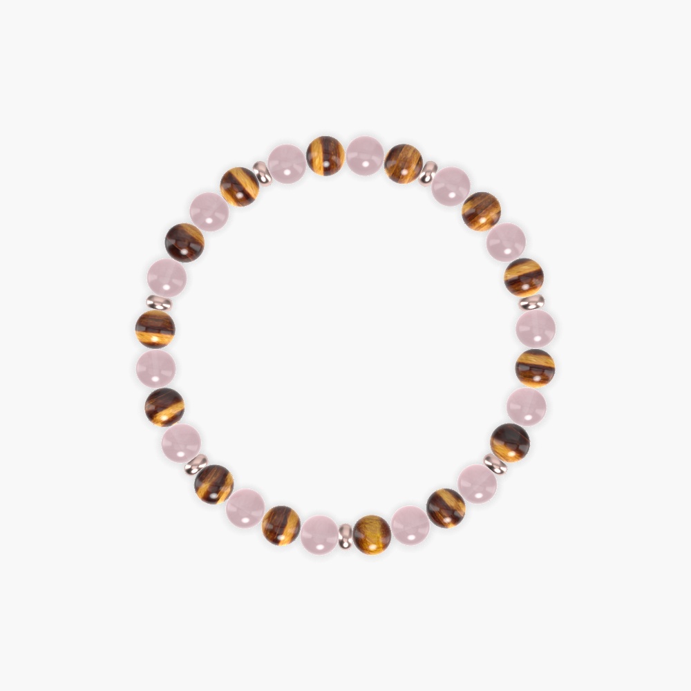 Tiger Eye and Rose Quartz Bracelet