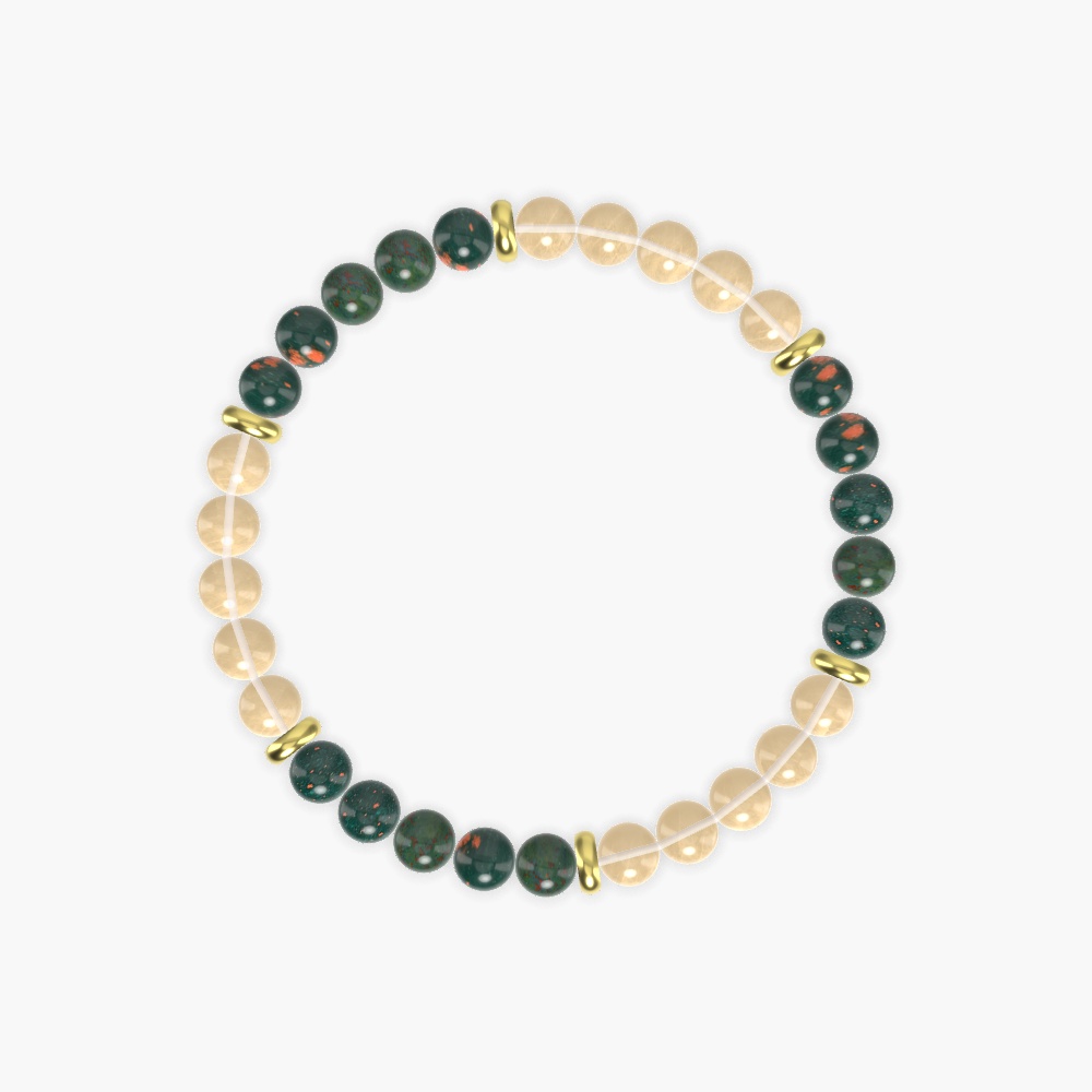 Bloodstone and Citrine Bracelet