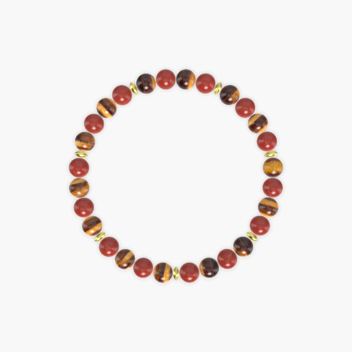 Red Jasper and Tiger Eye Bracelet