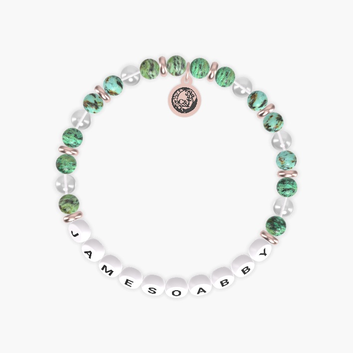 African Turquoise and Clear Quartz Bracelet