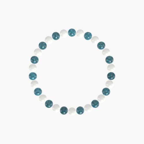 White Jade and Apatite Bracelet