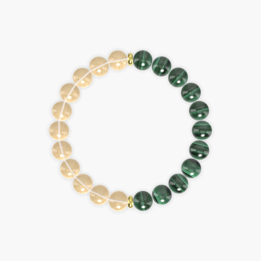 Malachite and Citrine Bracelet