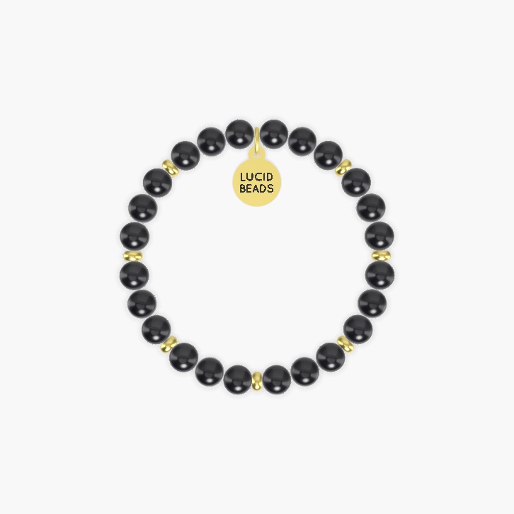 Rooted Shield - Black Tourmaline and Black Onyx Bracelet