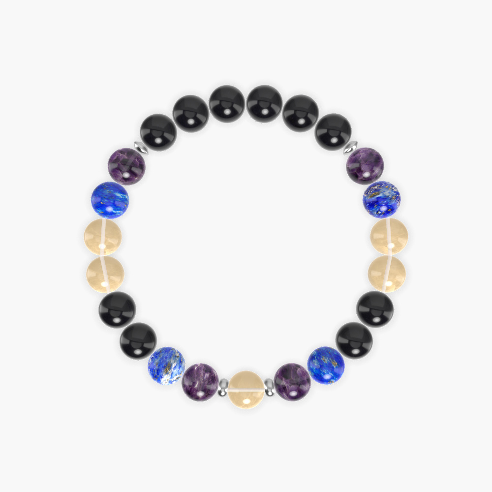Black Obsidian, Citrine, Amethyst and more Gemstone Bracelet