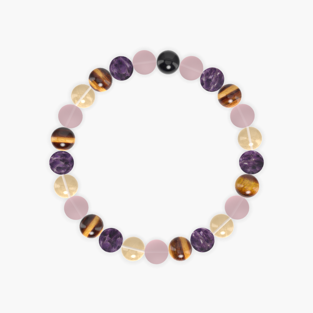 Rose Quartz, Tiger Eye, Amethyst and more Gemstone Bracelet