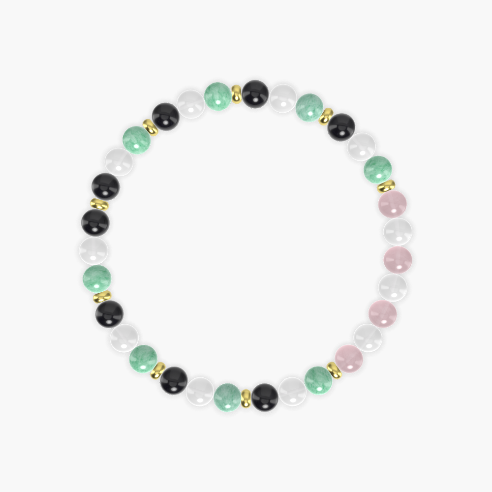 White Jade, Black Obsidian, Green Jade and more Gemstone Bracelet