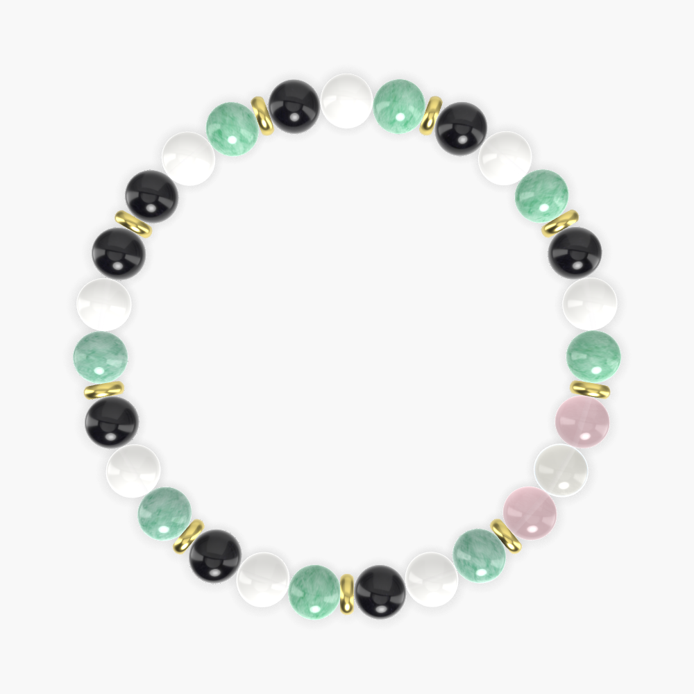 Black Obsidian, White Jade, Green Jade and more Gemstone Bracelet