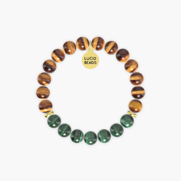 Tiger Eye and Malachite Bracelet