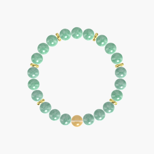 Green Jade and Citrine Bracelet