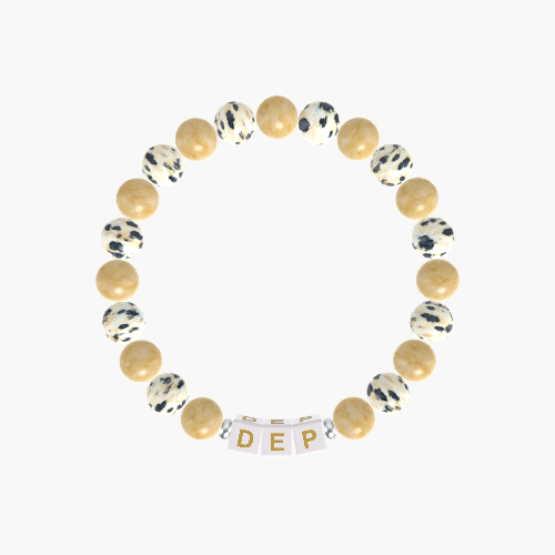 Yellow Jade and Dalmatian Jasper Bracelet