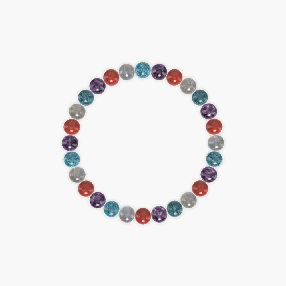 Red Jasper, Amethyst, Apatite and more Gemstone Bracelet
