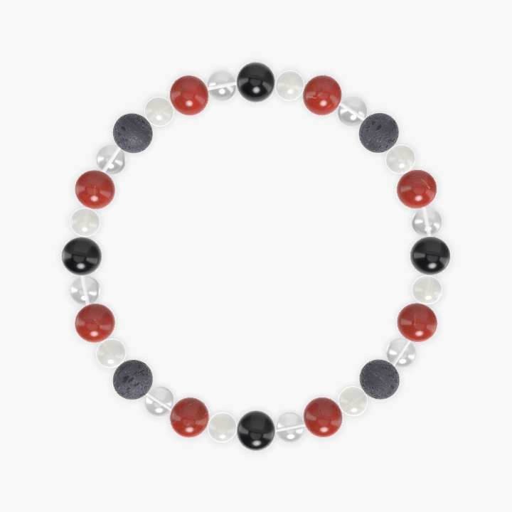 Clear Quartz, Red Jasper, Moonstone and more Gemstone Bracelet