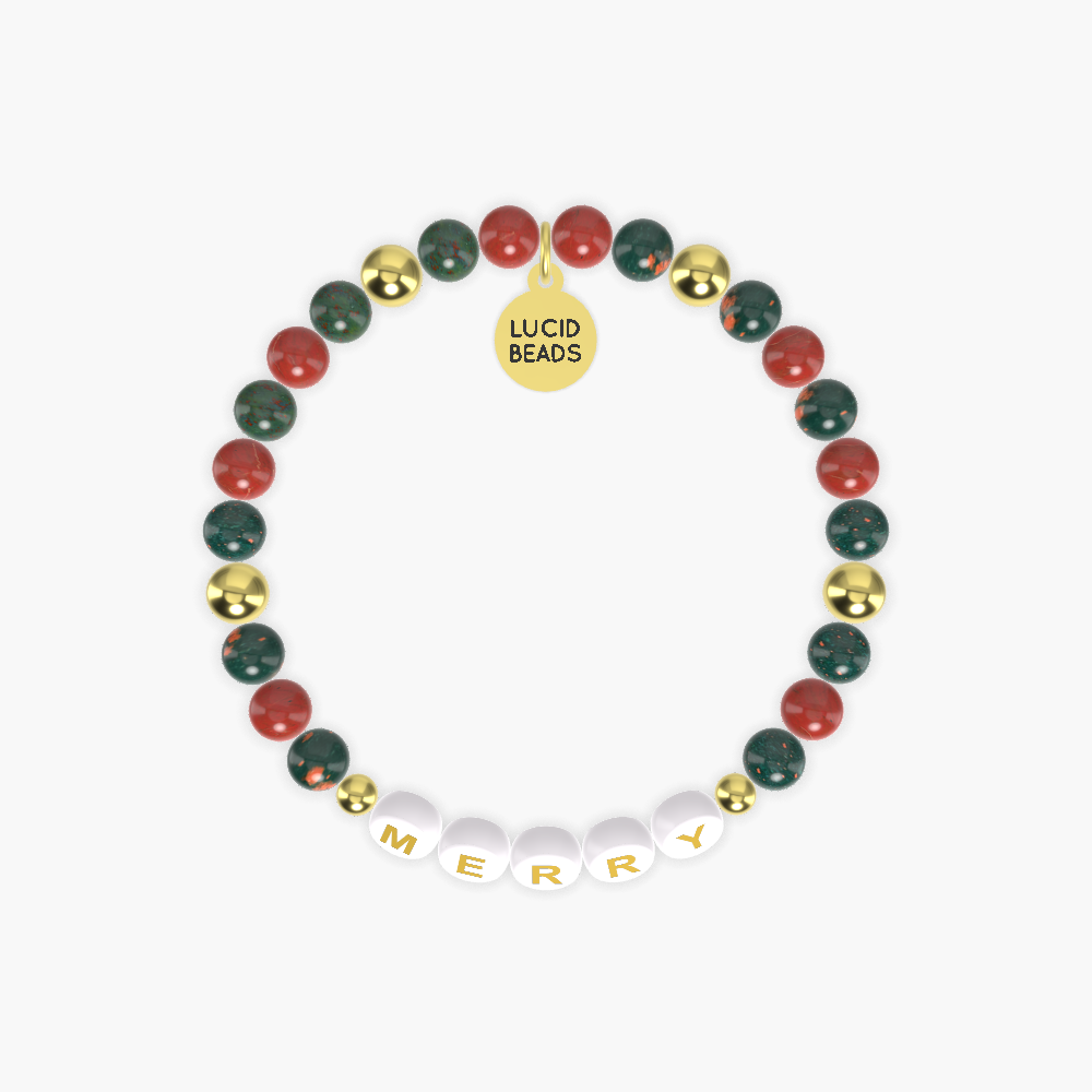 Merry Christmas - Bloodstone and Red Jasper Bracelet