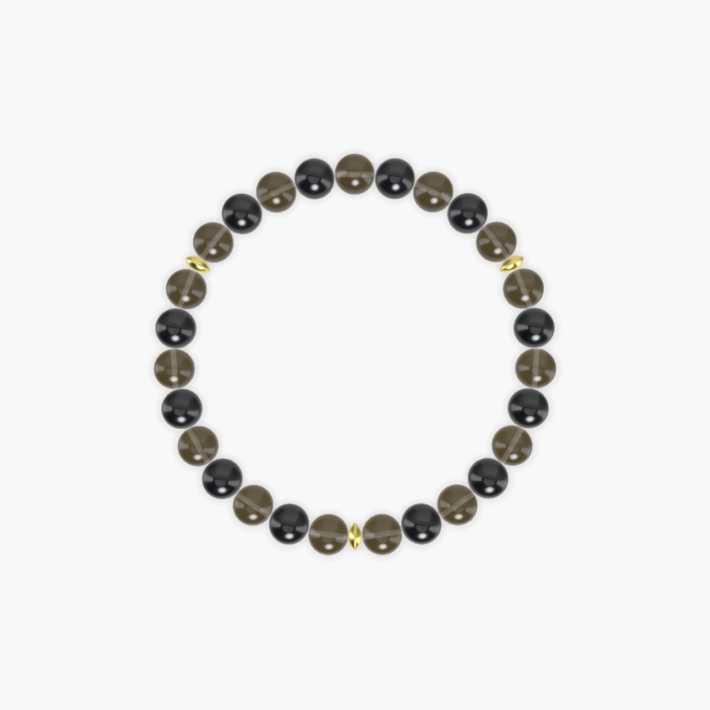 Smoky Quartz and Black Tourmaline Bracelet