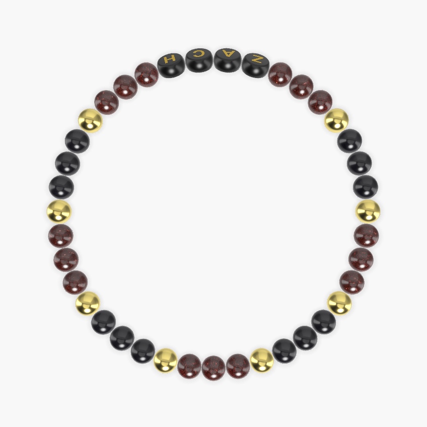 Garnet and Black Tourmaline Bracelet