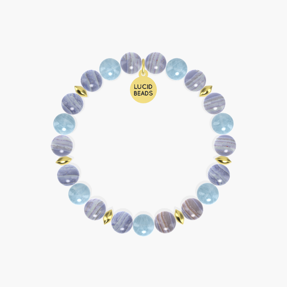 Harmony Flow - Blue Lace Agate and Aquamarine Bracelet