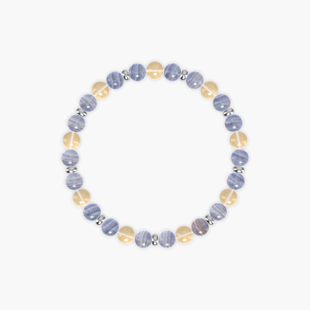 Blue Lace Agate and Citrine Bracelet